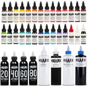 DYNAMIC COLOR Tattoo Ink Red Blue Black White Green Purple Brown Pink All Colors
