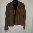 NWT Polo Ralph Lauren Mens Smith Brown Goat Suede Leather Trucker Jacket Size