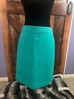 J CREW The Pencil Skirt - Green Wool - Knee Length with Back Slit - Size 6