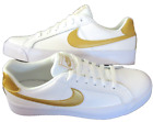 Women's Nike Court Royale AC Leather Shoes White Metallic Gold Size 7.5 NIB