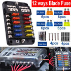 Car 12 Way Auto LED Fuse Blade Box Block Holder 12V 32V Power Distribution Relay