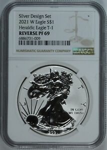 2021-W NGC PF69 Reverse Proof American Silver Eagle Type 1 From Designer Set