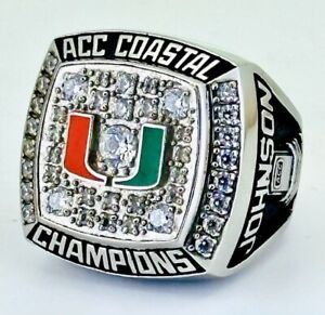 Player 2017 Miami Hurricanes NCAA ACC Coastal Champions 🏈 Championship Ring!