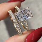 5.23 TCW Radiant Cut Moissanite Bridal Set Engagement Ring 14K Solid Yellow Gold