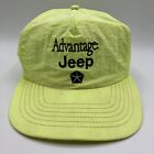 VTG 80s Jeep Dealership Hat Snapback Cap Neon Highlighter Yellow Cap Nylon OSFM