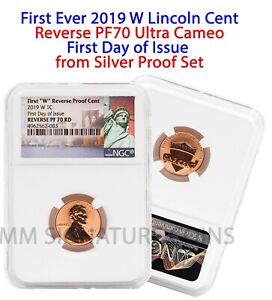 2019 W Lincoln Cent First Day of Issue NGC Reverse proof PF 70 RD FDOI penny