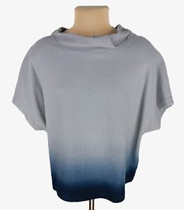 Elemente Clemente Oska Womens Gray/Navy Wool Blend Knit Top Size 2 (M)