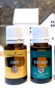 New Young Living Peppermint & Lemon 15mL Lot Essential Oil, Sealed 100% Pure