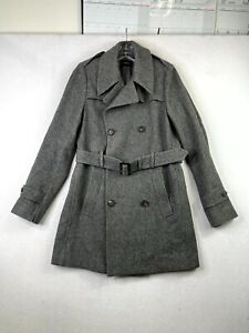 Nom De Guerre Japan Wool Blend Outdoor Belted Trench Coat Gray Size Small