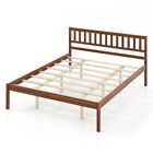 Queen Size Wood Platform Bed Frame Storage Bedroom w/Headboard and Slat Support