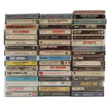 Huge Lot 50 Rock Music Cassette Tape Country Man Cave Jewel Case Retro Vtg Gift