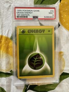 Pokemon 1st Edition Shadowless Grass Energy Base Set 99/102 - PSA 9 Mint! - WOTC