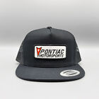 Pontiac Hat, Pontiac Motorsports Racing Patch on a Black Yupoong 6006 Snapback