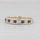 0.35ctw Blue Sapphire Diamond Ring 10k Yellow Gold Size 8 Stackable Wedding Band