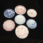 Rare Collection of 7 Childs Miniature Staffordshire Pearlware Plates 1820-1850