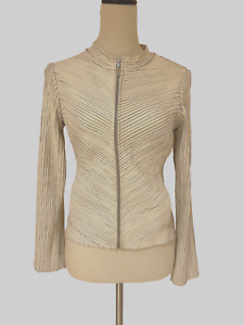 BeBe Women’s Jacket Size XS Real Leather Ivory Color.