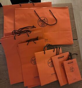 Authentic Hermes Paris Paper Shopping Bag - Various & Unique Sizes Available