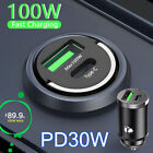 Mini 100W USB Phone Car Charger Adapter Type C QC3.0 Fast Charging Accessories (For: 2012 Kia Sportage)