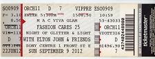 Fashion Cares with Elton John Vintage Concert Ticket Sony Centre (Toronto, 2012)