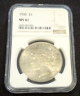 1935 PEACE SILVER DOLLAR NGC MS61 (2500)