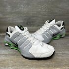 Nike Shox NZ Running Shoes Leather White Silver Green 378341-113 Mens Size 13