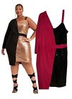 Ashley Stewart $85 Plus Women 18 20 2X Dress Sequin Blazer Black Pink Sparkle