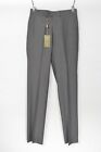 NWT LUCIANO BARBERA Gray Herringbone All Seasons Wool Dress Pants 34 (EU 50)