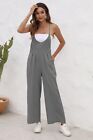 Elegant Sleeveless Jumpsuit with Tie Back and Wide Legs