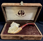 CAO Meerschaum Tobacco Smoking Pipe Hand Carved Bearded Man Smoked