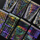 8 Sheet Holographic Nail Foil Punk Geometric Nail Art Transfer Stickers Glitter