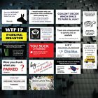 Funny Novelty Prank Bad Parking Cards - Set of 16 Different Designs