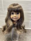American Girl Doll Brown Hair Brown Eyes Bangs HEAD ONLY for 18” Doll