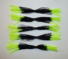 5 Custom Silicone Spinnerbait Skirts(Black/Chart. Tips)-Bass Fishing-Fishing-NEW