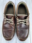 Dunham Captain Boat Shoes Slip On Lace Up Brown Tan Leather Mesh Mens Size 11 4E
