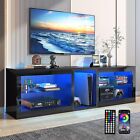 63inch LED TV Stand with Outlet for 70'' Modern High Gloss Entertainment Center