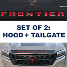 SET OF 2: TAILGATE + HOOD Red Raised Letters Inserts 2022 2023 2024 Frontier (For: 2022 Nissan Frontier S Crew Cab Pickup 4-Door 3...)