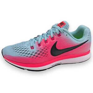 Nike Air Zoom Pegasus 34 Womens Size 8 Running Shoes Blue Pink