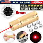 9mm Red Laser Bore Sighter Sight Cartridge Boresighter Calibrator & 6 Batteries