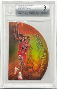 1998-99 Metal Universe Michael Jordan Planet Metal Die Cut #1 BGS 9 MINT Bulls