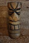 Large Hand Carved Wood Tiki Wooden Totem Vintage Statue 19.5 Inches Tall!