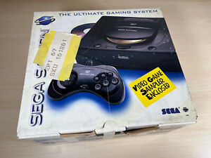 Sega Saturn Black Game Console System Complete In Box Mint