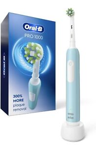 New Open Box Oral-B Pro 1000 Crossaction Electric Rechargeable Toothbrush - Blue