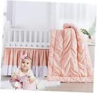 Girls Pink Nursery Bedding Princess Pintuck Crib Bedding 3 Piece Baby