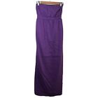 Theory Womens Small Maxi Dress Royal Purple Strapless Neriga Linen Blend Stretch