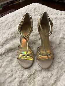 BCBGeneration Women Size 10 Gold Heels Prom Party Pump Shoes