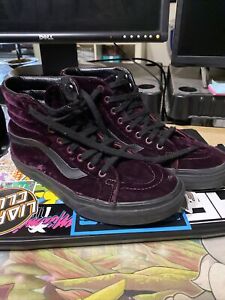 VANS Womens Sk8 Hi Purple Velvet High Top Suede Skate Sneakers Shoes Size 7.5