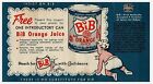 1950s Bib Baby Orange Juice Store Vtg Coupon Grocery 1 Free Can Expired
