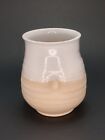 Studio Art Pottery Stoneware Vase Signed BL Glaze White Glaze Handthrown 4.25
