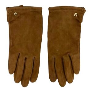 Vintage ETIENNE AIGNER Gloves Womens Small Leather Wrist Lined Ladies SADDLE