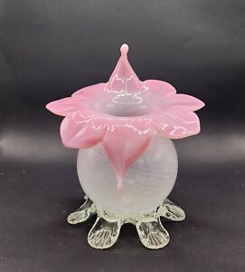Antique Jack in the Pulpit Vase Pink And White 6 Feet With Uranium Or Manganese